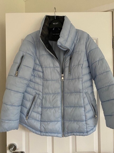 Next pale blue ladies' puffer coat | in 